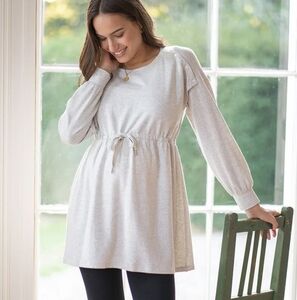 Seraphine Nursing Grey Marl Maternity Sweatshirt and Nursing Tunic
